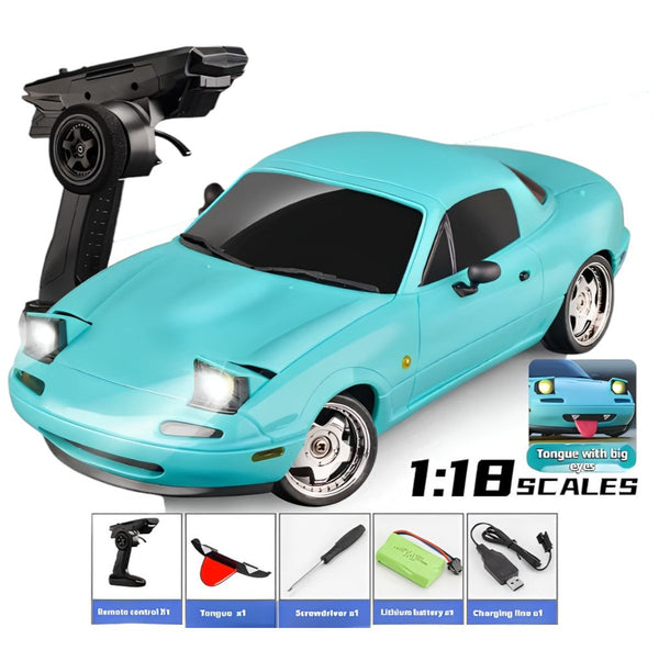Miata drift - Escala 1:18 - Rosa, Azul e Branco